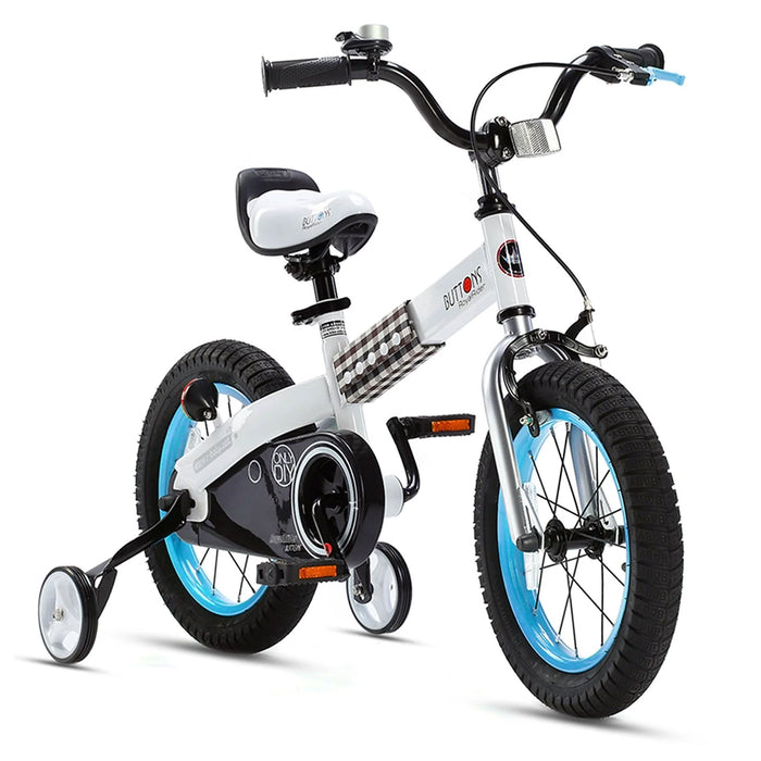 RoyalBaby Buttons 16 Inch Kids Bike with Kickstand and Training Wheels, Blue