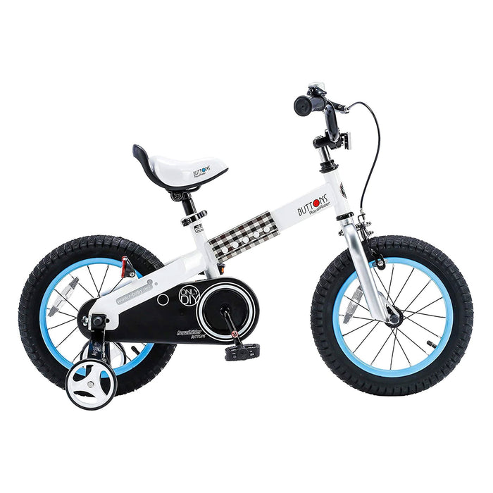 RoyalBaby Buttons 16 Inch Kids Bike with Kickstand and Training Wheels, Blue