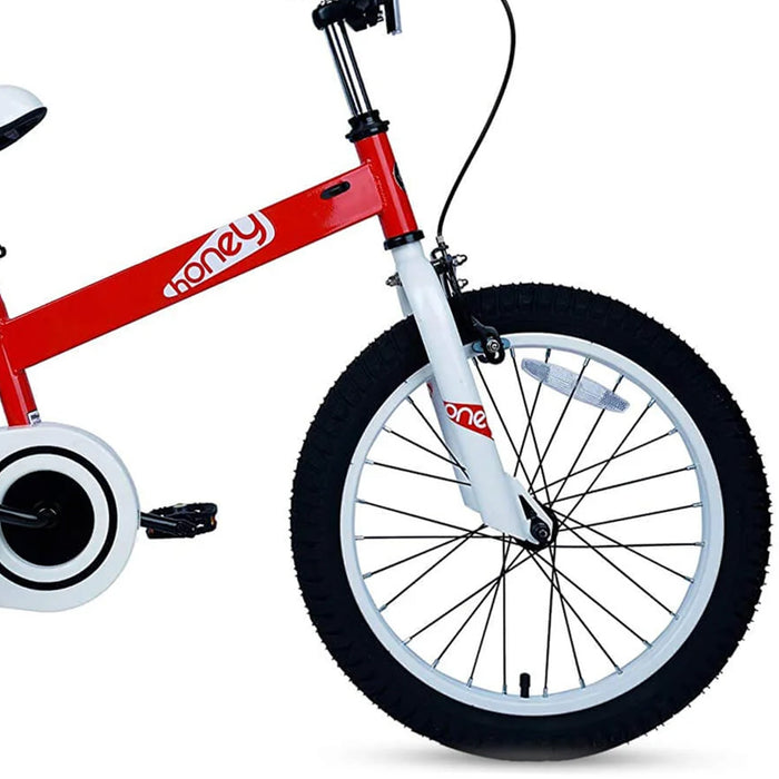 RoyalBaby Honey 18" Kids Bicycle w/ Kickstand, Adjustable Seat & Reflectors, Red