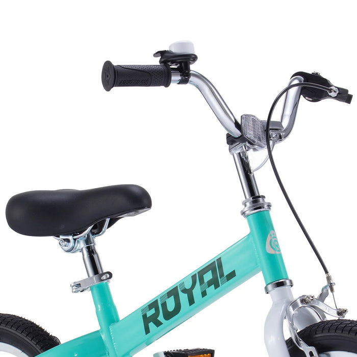 RoyalBaby Formula 16 Inch Kids Bike with Kickstand and Training Wheels, Green