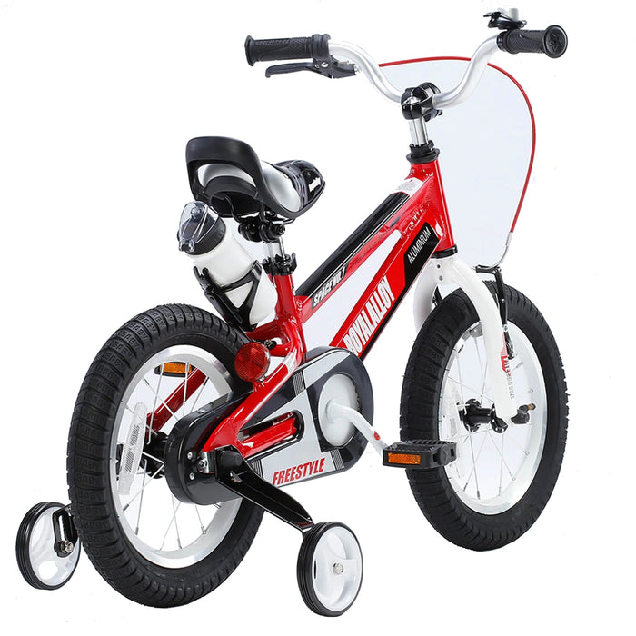 RoyalBaby Space No. 1 Freestyle 14" Kids Bike w/Training Wheels & Bottle, Red