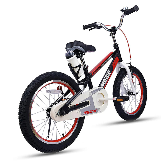 RoyalBaby Space No. 1 Freestyle 18" Kids Bike w/Kickstand & Water Bottle, Black