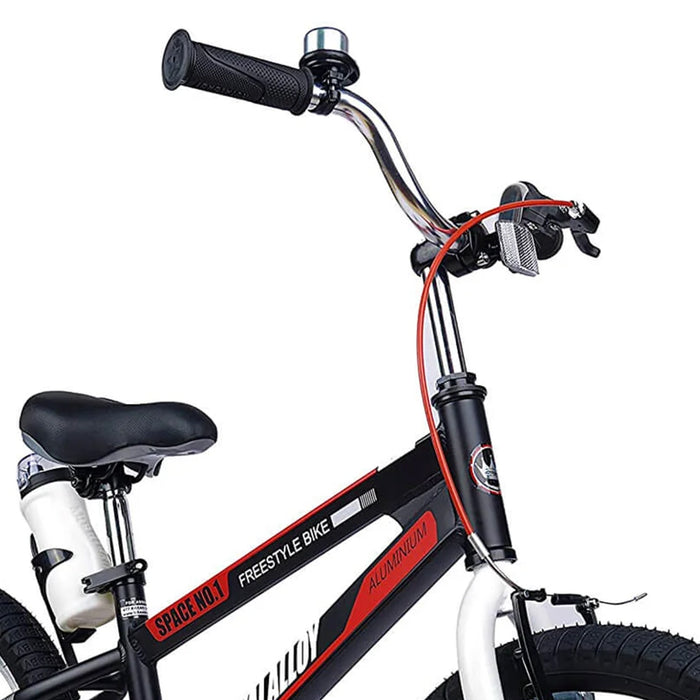 RoyalBaby Space No. 1 Freestyle 18" Kids Bike w/Kickstand & Water Bottle, Black