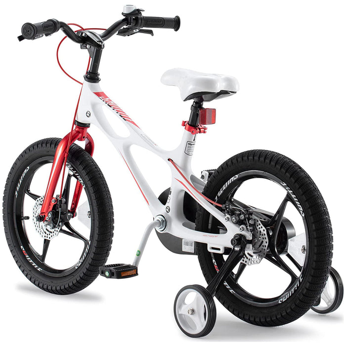 RoyalBaby Space Shuttle 14" Magnesium Alloy Kids Bike w/Training Wheels, White