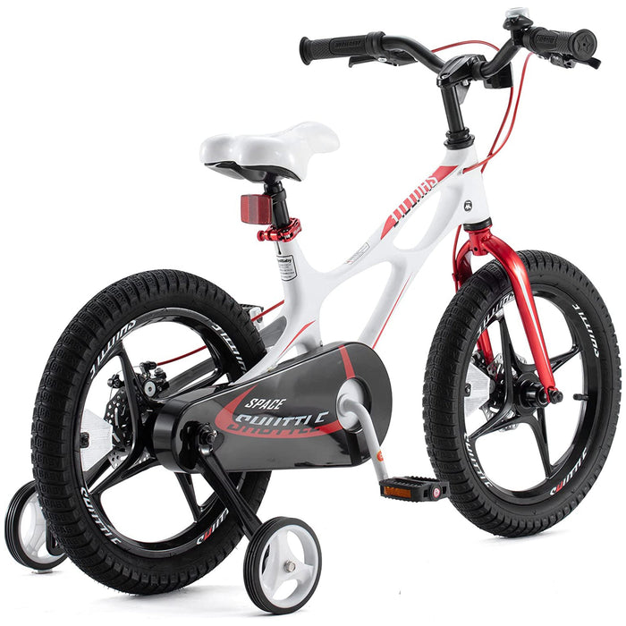 RoyalBaby Space Shuttle 14" Magnesium Alloy Kids Bike w/Training Wheels, White