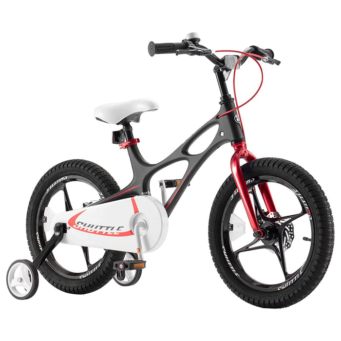 RoyalBaby Space Shuttle 16" Magnesium Alloy Kids Bike w/Training Wheels, Black