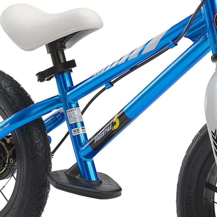 RoyalBaby Freestyle 12" Balance Bike with Handbrakes for Kids Ages 2 to 5, Blue