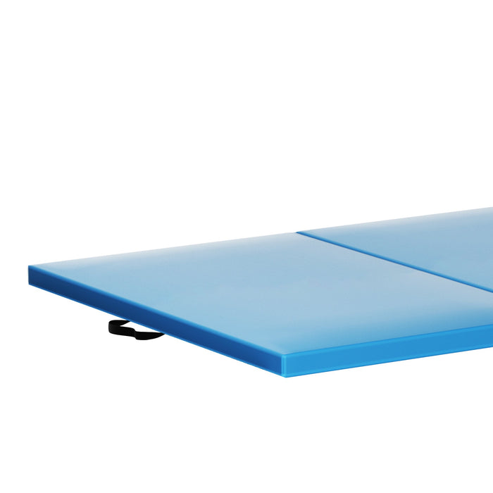 BalanceFrom Fitness Foldable Gymnastics Mat w/Sectional Floor Balance Beam, Blue