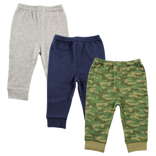 Luvable Friends Baby and Toddler Boy Cotton Pants 3-Pack, Camo
