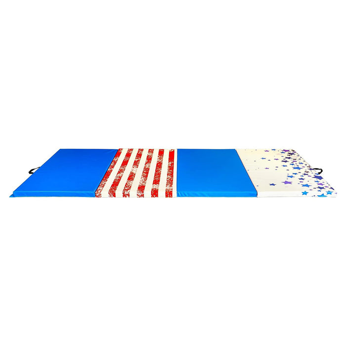 BalanceFrom Fitness 120"x48" All Purpose Gymnastics Exercise Mat, Star/Stripe