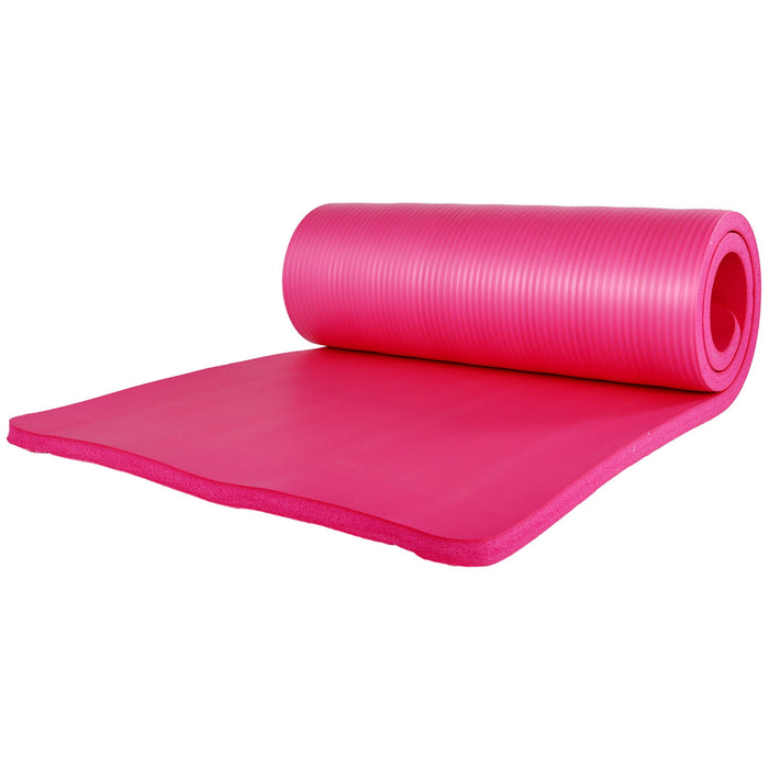 BalanceFrom Fitness 71"x24" Anti Tear Yoga Mat w/Strap, Knee Pad & Blocks, Pink