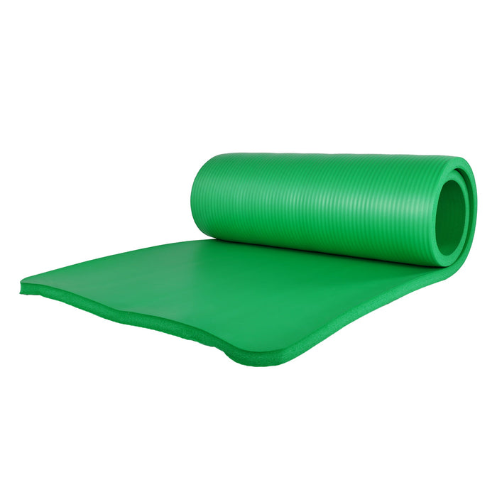 BalanceFrom Fitness 1" Extra Thick Yoga Mat w/Knee Pad and Carrying Strap, Green