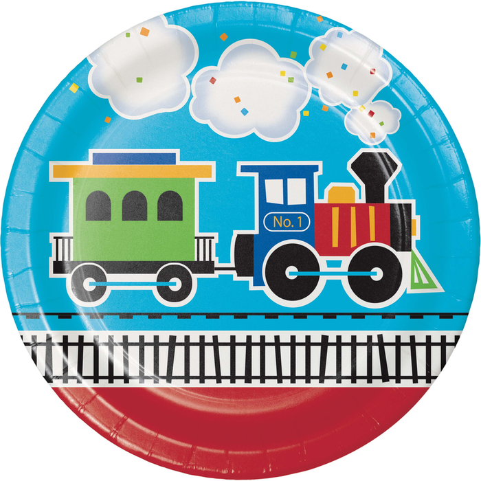 Party Decorations All Aboard Train Birthday Party Kit for 8 - 48 Total Pieces