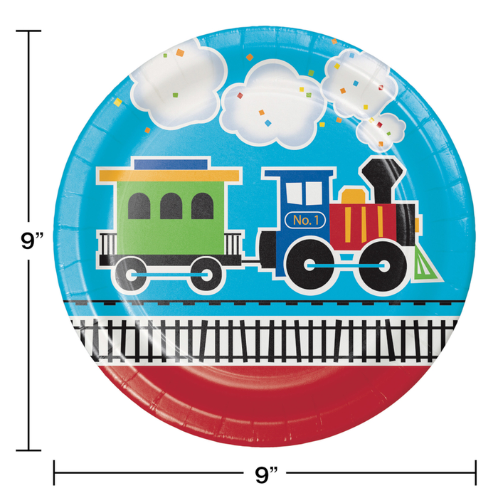 Party Decorations All Aboard Train Birthday Party Kit for 8 - 48 Total Pieces