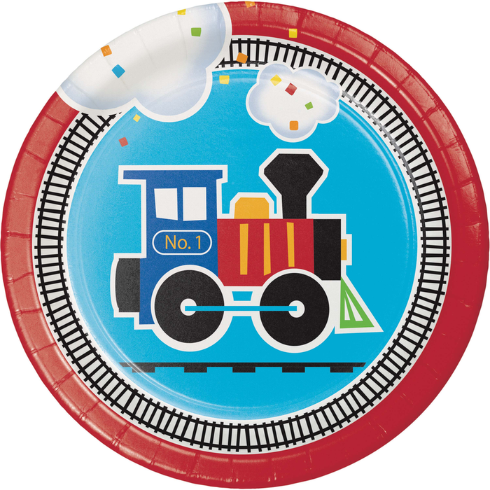 Party Decorations All Aboard Train Birthday Party Kit for 8 - 48 Total Pieces