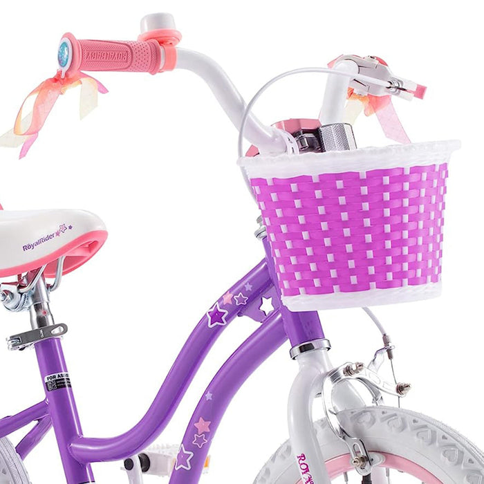 RoyalBaby Stargirl 16" Kids Bicycle with Kickstand and Training Wheels, Purple