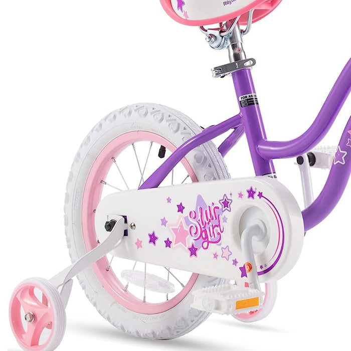 RoyalBaby Stargirl 16" Kids Bicycle with Kickstand and Training Wheels, Purple