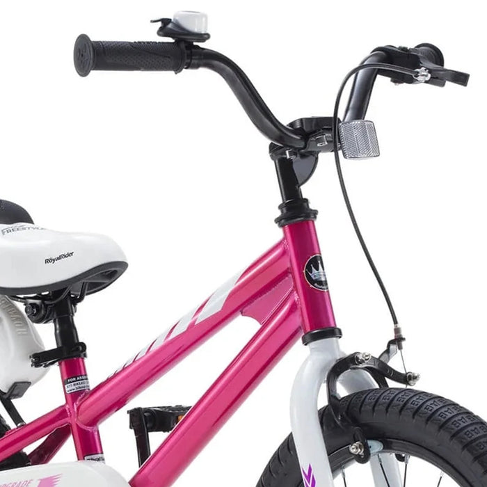 RoyalBaby Freestyle 5 Kids 12" Bike w/Training Wheels & Water Bottle, Fuchsia