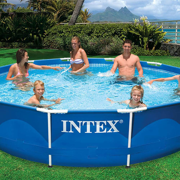 Intex 12' Above Ground Pool and Pump with 58" Inflatable Sunset Glow Kids Pool