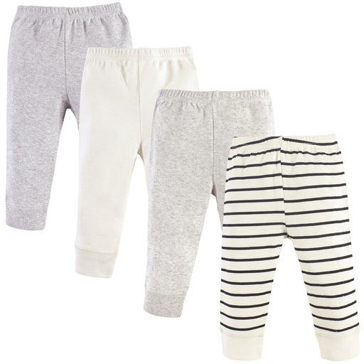 Luvable Friends Baby and Toddler Cotton Pants 4-Pack, Cream Stripe