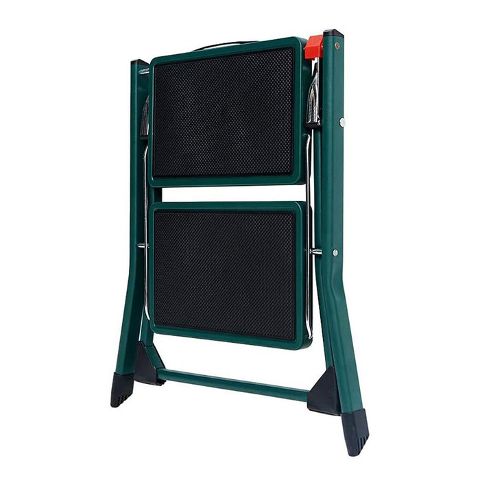 Delxo Foldable Steel 2 Step Stool Step Ladder with Non Slip Wide Pedal, Green