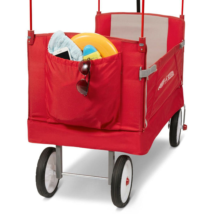 Radio Flyer 3 in 1 EZ Fold Wagon All Terrain Off Road Cart with Canopy, Red