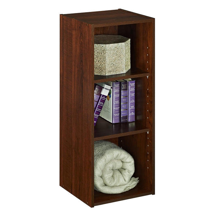 ClosetMaid 3 Tier Wooden Storage Organizer w/2 Adjustable Shelves, Dark Cherry