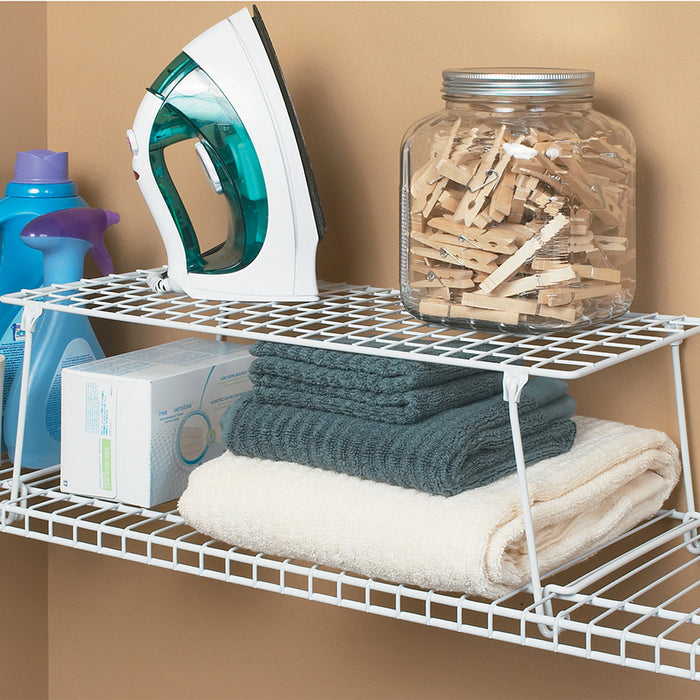 ClosetMaid Stack & Hang 21.5x10.75x7.87'' Stainless Steel Wire Shelf Unit, White