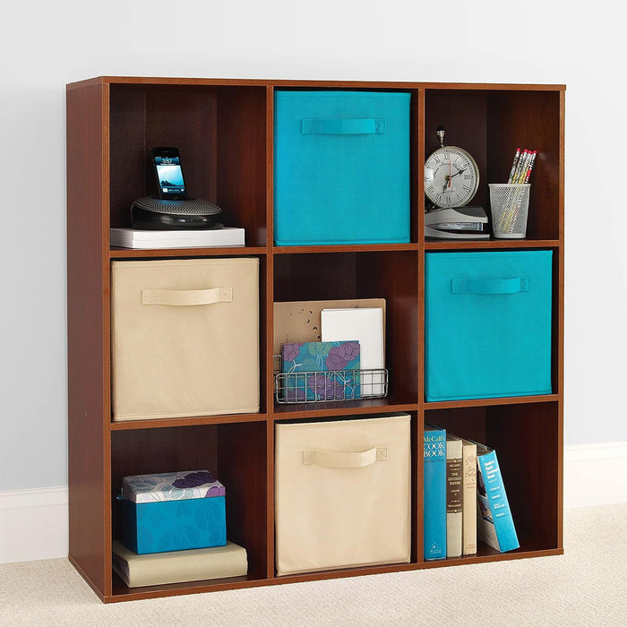 ClosetMaid 9 Cube Cubby Wood Open Bookcase Display Shelf Organizer, Dark Cherry