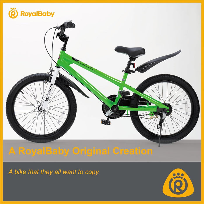 RoyalBaby Freestyle Kids 20 Inch Bike with Kickstand, Bell and Reflectors, Green