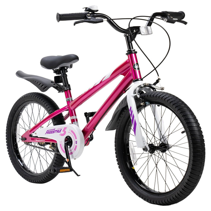 RoyalBaby Freestyle 20" Kids Bicycle with Kickstand and Water Bottle, Fuchsia