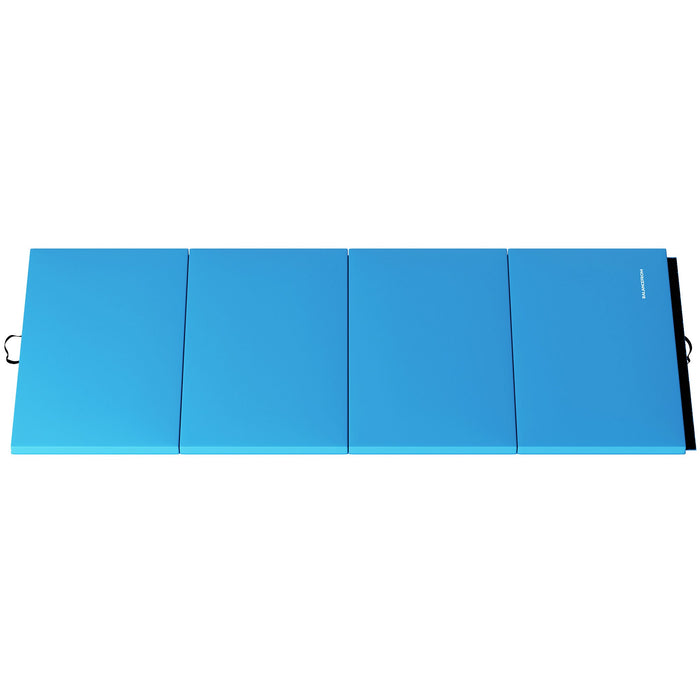 BalanceFrom 4' x 8' x 2" All Purpose Folding Fitness Gymnastics Gym Mat, Blue