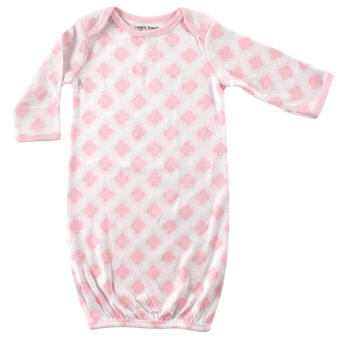 Luvable Friends Baby Girl Cotton Gowns, Bird 0-6 Months