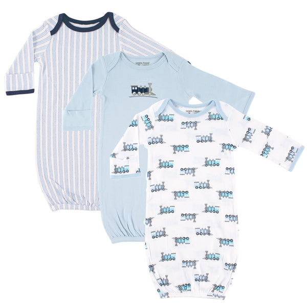 Luvable Friends Infant Boy Cotton Gowns, Train, Preemie-Newborn