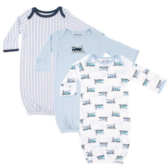 Luvable Friends Infant Boy Cotton Gowns, Train, Preemie-Newborn