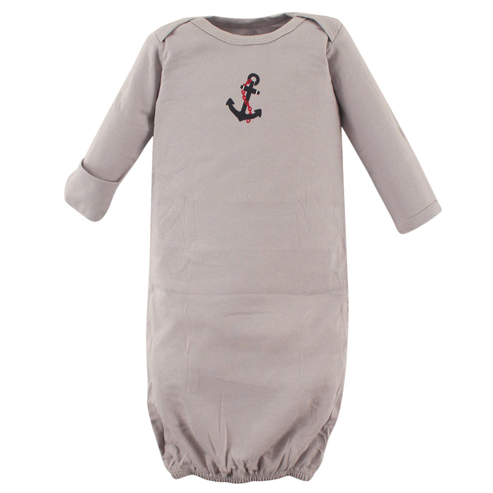 Luvable Friends Infant Boy Cotton Gowns, Boy Nautical, Preemie-Newborn