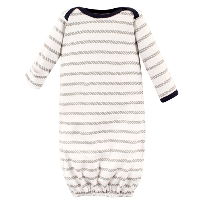 Luvable Friends Baby Boy Cotton Gowns, Boy Nautical, 0-6 Months