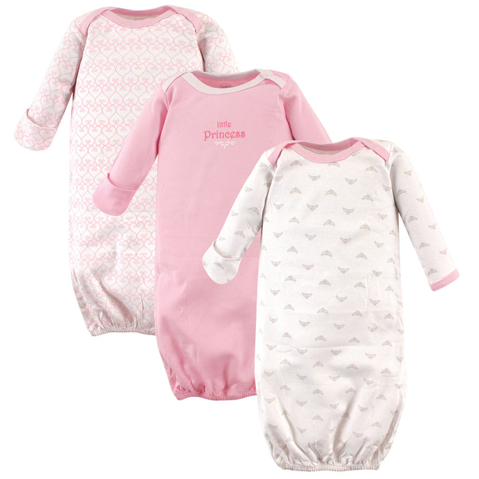 Luvable Friends Infant Girl Cotton Gowns, Tiara, Preemie-Newborn