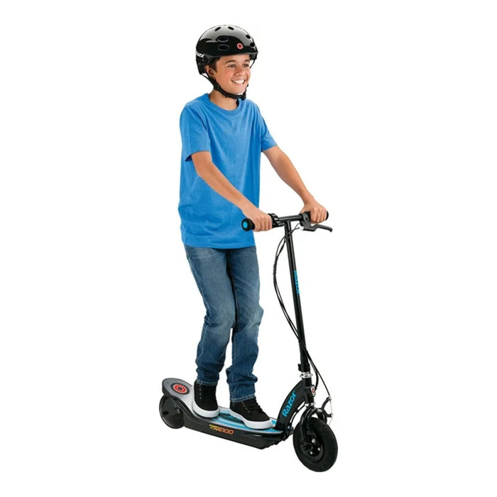 Razor Power Core E100 Electric Scooter with Aluminum Deck and Hand Brake, Blue