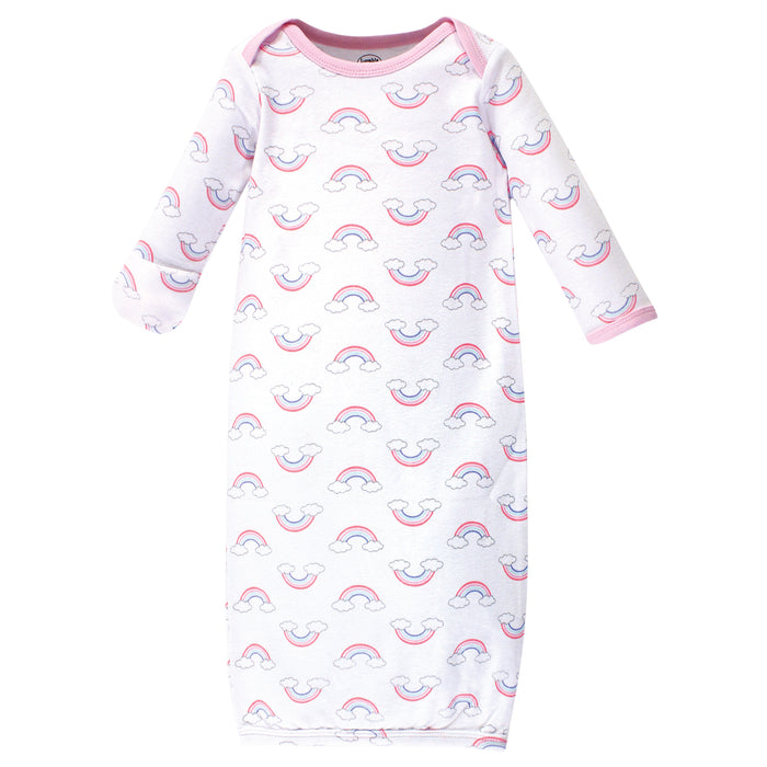 Luvable Friends Girl Cotton Gowns, Girl Clouds, Preemie-Newborn