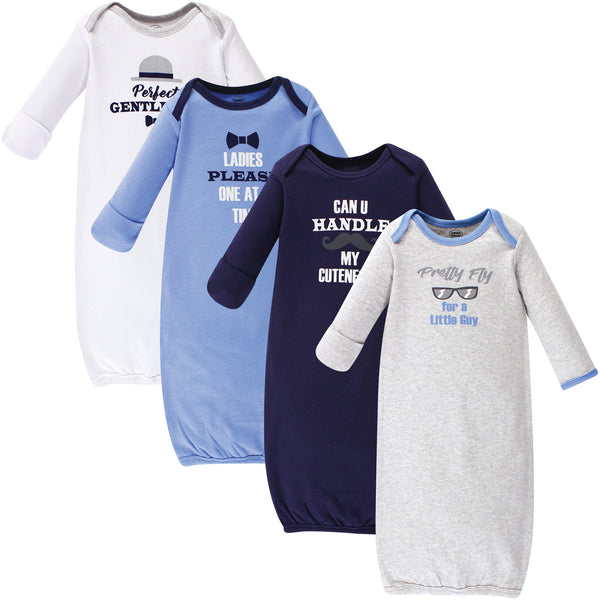 Luvable Friends Boy Cotton Gowns, Gentleman,Preemie-Newborn