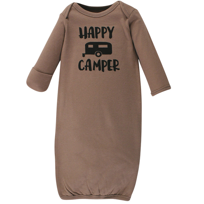 Luvable Friends Cotton Gowns, Happy Camper, Preemie-Newborn