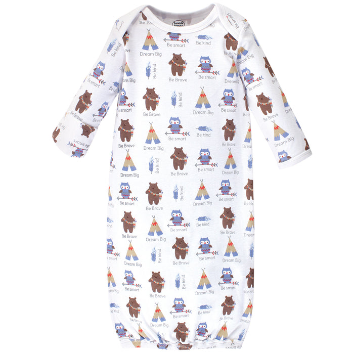 Luvable Friends Infant Boy Cotton Gowns, Bears, Preemie-Newborn