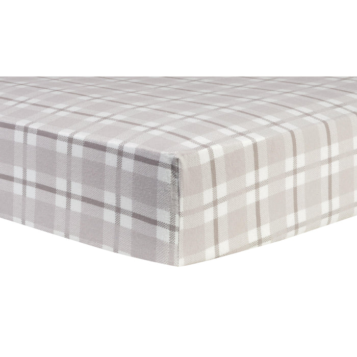 Trend Lab Gray Plaid Deluxe Flannel Fitted Crib Sheet