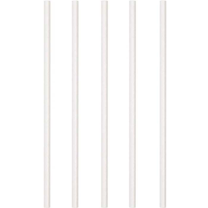 Party Decorations White 50Ct 7.75" Paper Straws (50/Pkg)