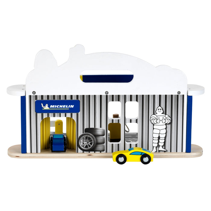 Theo Klein Michelin Car Service Station Kids Toy with 2 Cars for Ages 3 and Up