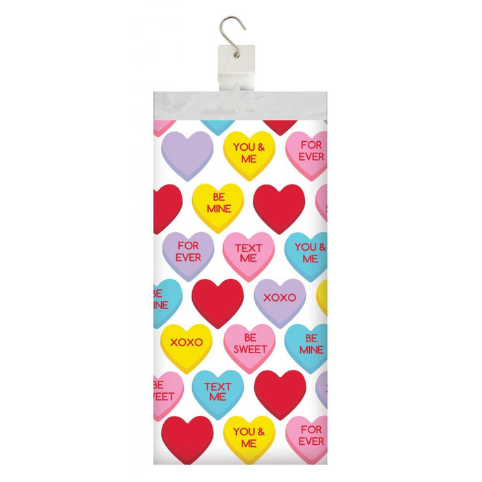 Party Decorations Candy Hearts Valentine's Day Plastic Table Cover (1/Pkg)