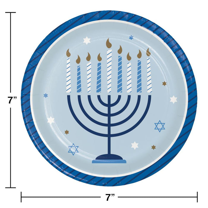 Party Decorations Hanukkah Celebration Paper Dessert Party Plates 8 count