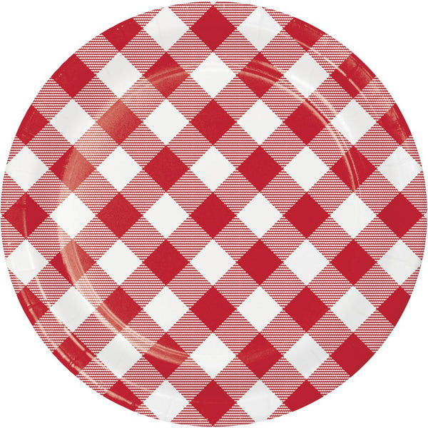 Party Decorations Classic Gingham Paper Dessert Plate (8/Pkg)