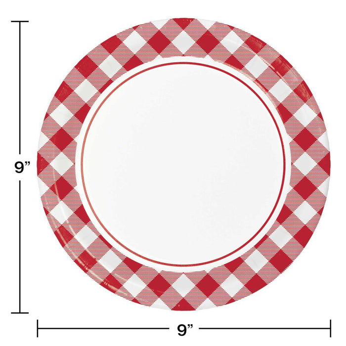 Party Decorations Classic Gingham Dinner Plate (8/Pkg)